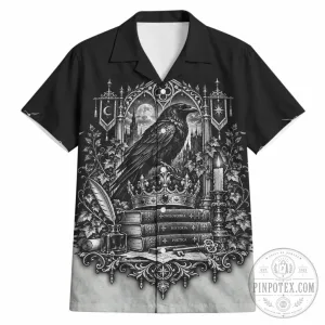 Dark Academia Raven Gothic Literature Vintage Bookish Aesthetic Hawaiian Shirt