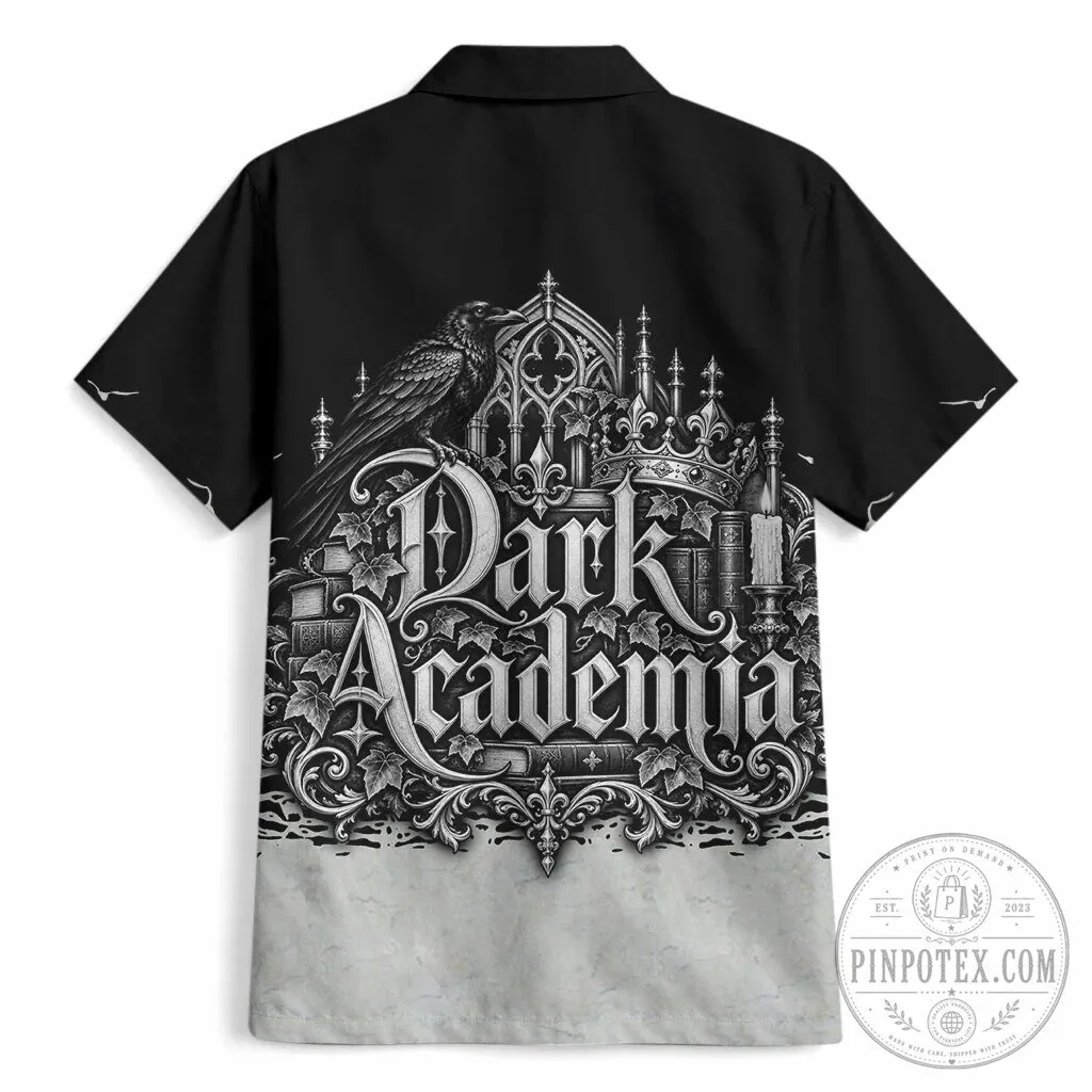 Dark Academia Raven Gothic Literature Vintage Bookish Aesthetic Hawaiian Shirt 9 Dark Academia Raven Gothic Literature Vintage Bookish Aesthetic Hawaiian Shirt