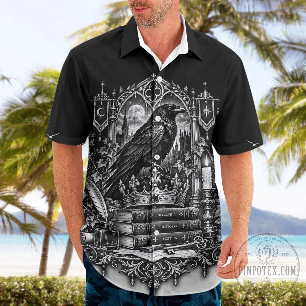 Dark Academia Raven Gothic Literature Vintage Bookish Aesthetic Hawaiian Shirt 10 Dark Academia Raven Gothic Literature Vintage Bookish Aesthetic Hawaiian Shirt