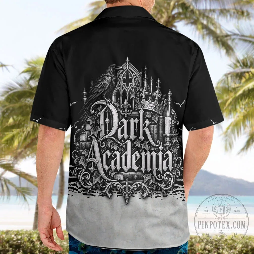 Dark Academia Raven Gothic Literature Vintage Bookish Aesthetic Hawaiian Shirt 11 Dark Academia Raven Gothic Literature Vintage Bookish Aesthetic Hawaiian Shirt