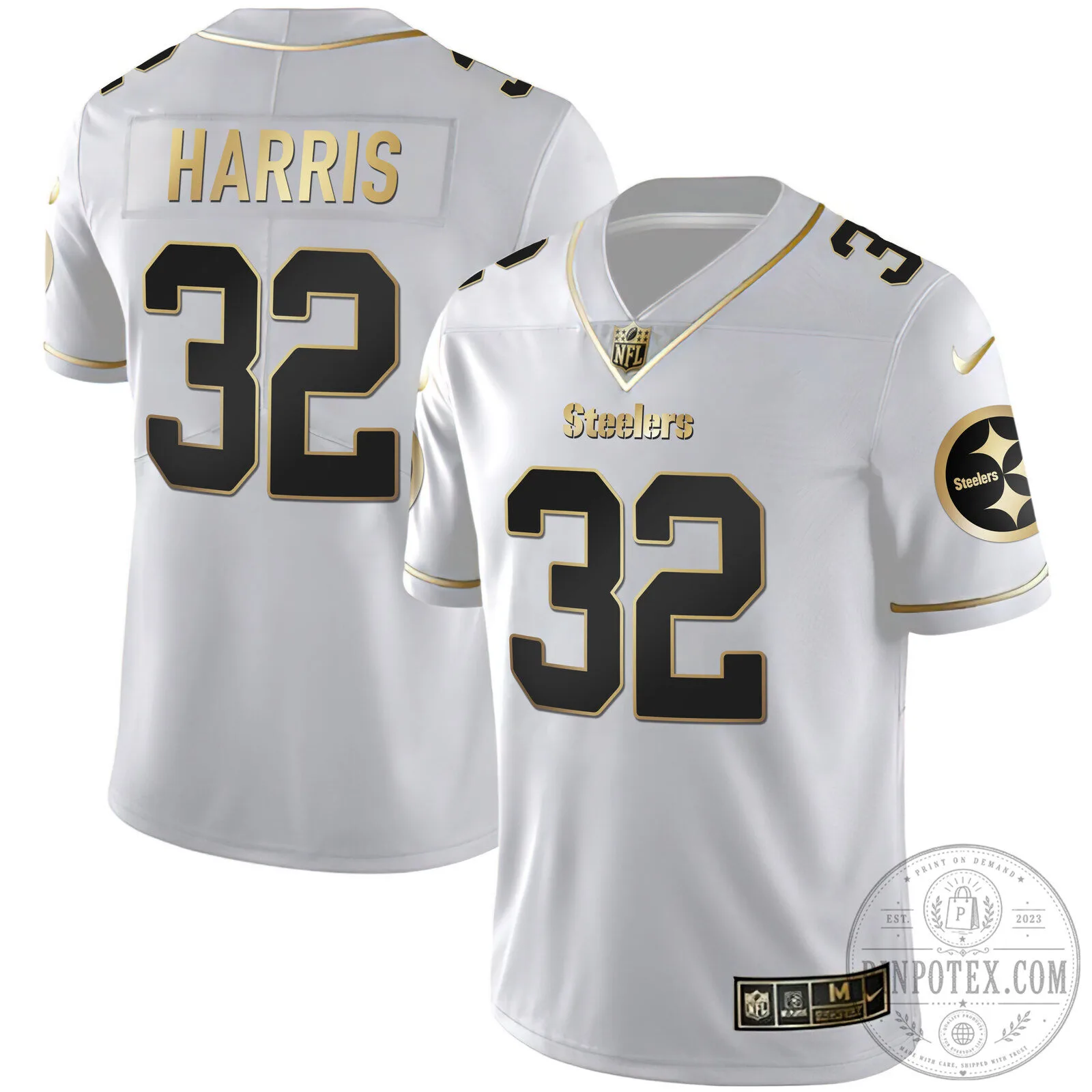 Franco Harris Pittsburgh Steelers Black Gold Football Jersey 5 Franco Harris Pittsburgh Steelers Black Gold Football Jersey