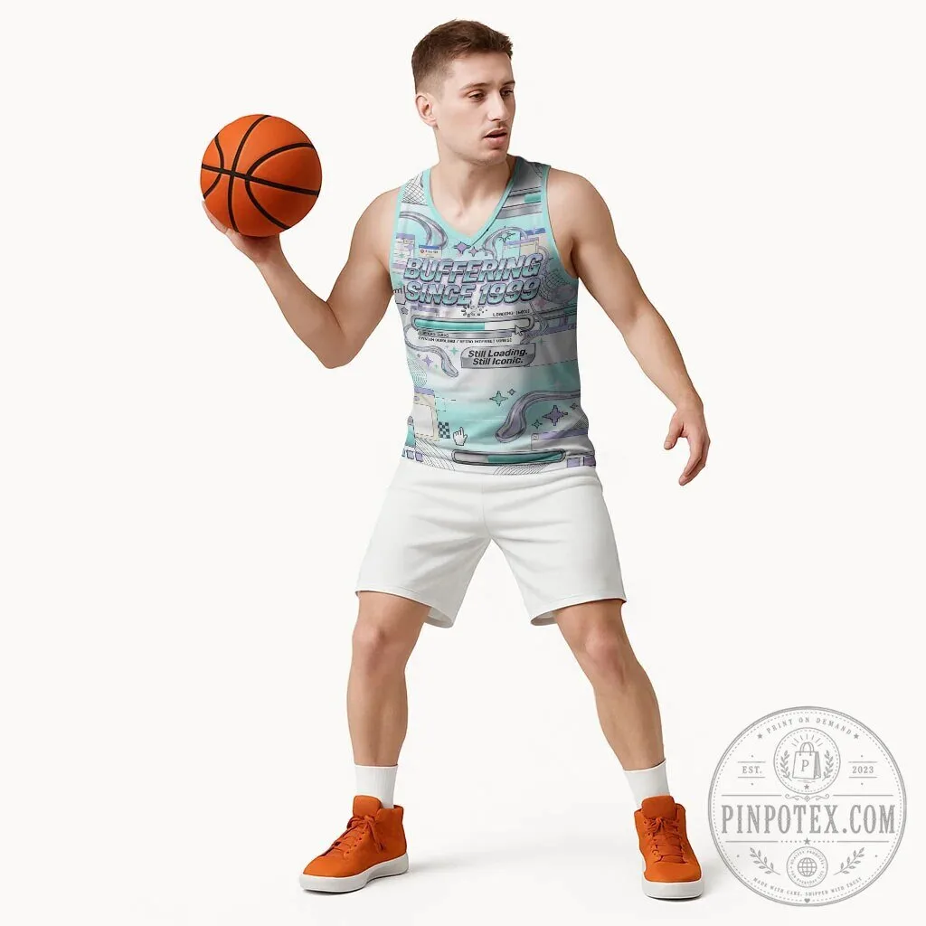 Buffering Since 1999 Vaporwave Retro Internet Aesthetic Basketball Jersey 11 Buffering Since 1999 Vaporwave Retro Internet Aesthetic Basketball Jersey