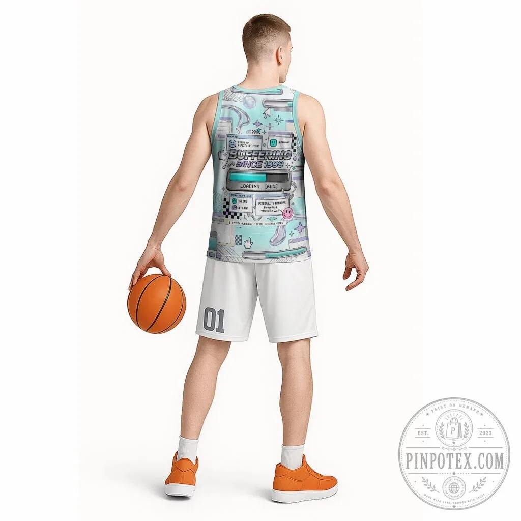 Buffering Since 1999 Vaporwave Retro Internet Aesthetic Basketball Jersey 12 Buffering Since 1999 Vaporwave Retro Internet Aesthetic Basketball Jersey