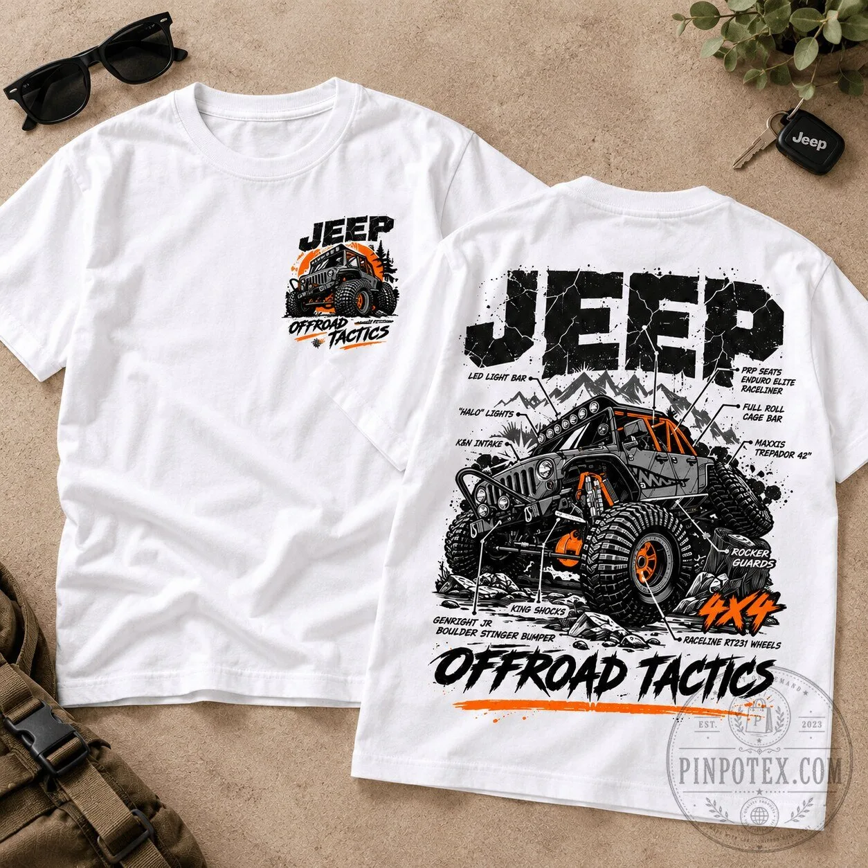 Jeep Offroad Tactics Mountain Vehicle Graphic Design White T-Shirt 3 Jeep Offroad Tactics Mountain Vehicle Graphic Design White T-Shirt