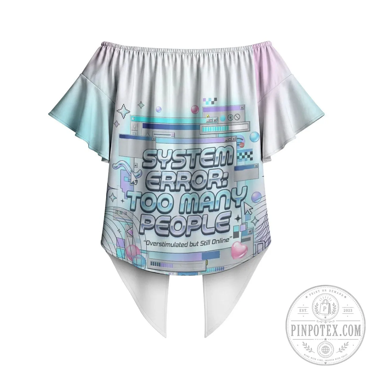 System Error Too Many People Off Shoulder Wrap Waist Tie Front Top 9 System Error Too Many People Off Shoulder Wrap Waist Tie Front Top