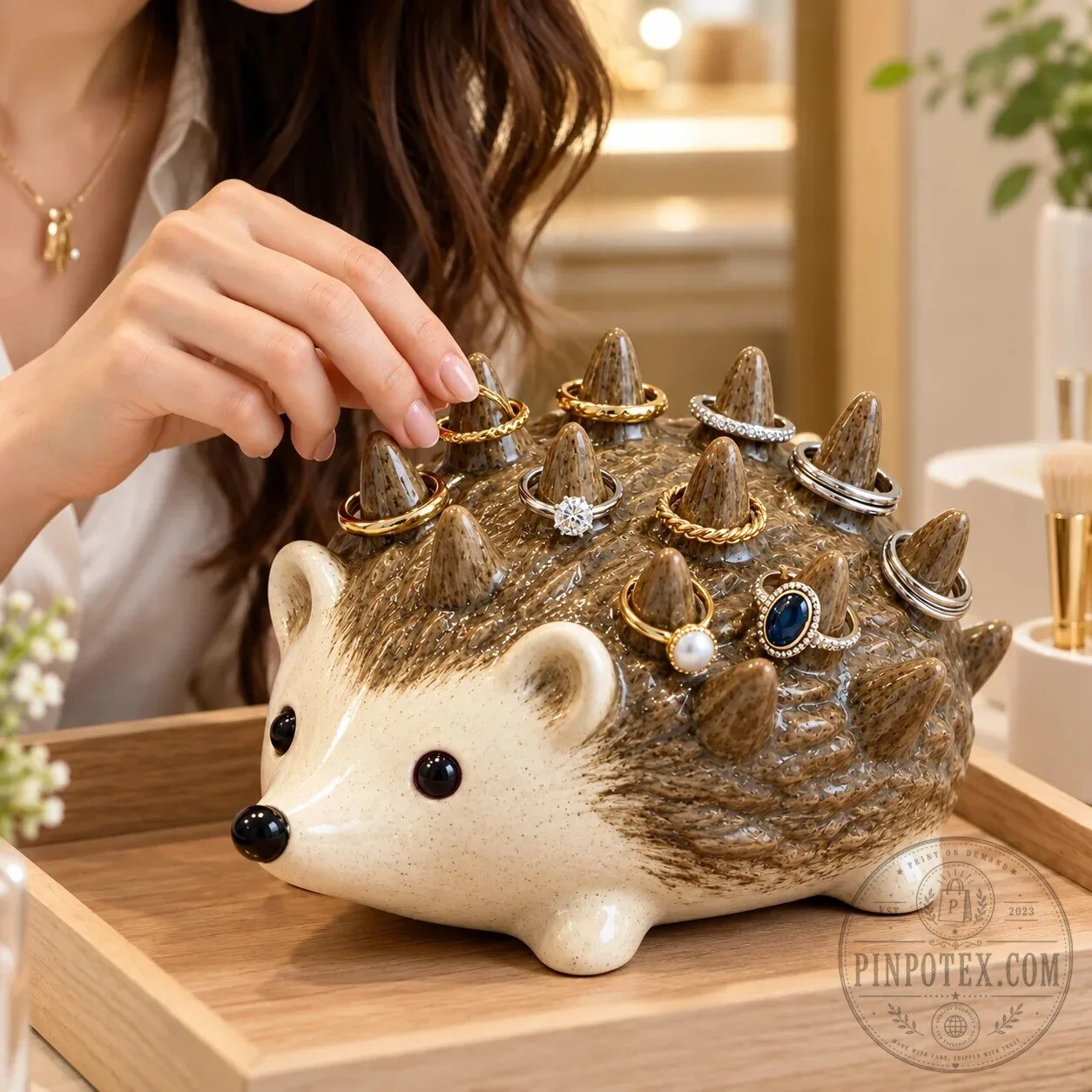 Hedgehog Ring Holder Jewelry Display Stand for Rings and Small Trinkets