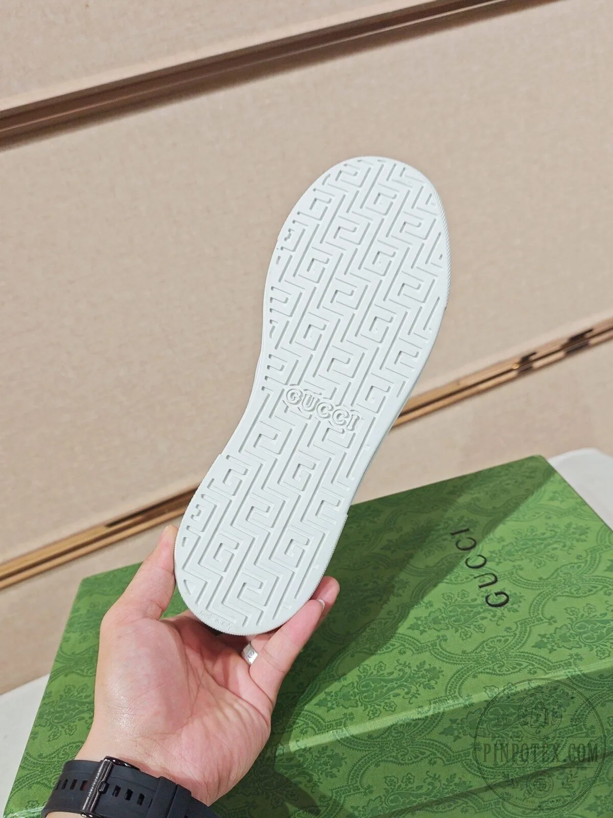 Gucci Monogrammed Canvas Low Top Sneakers with Red and Green Stripe Detail 13 Gucci Monogrammed Canvas Low Top Sneakers with Red and Green Stripe Detail