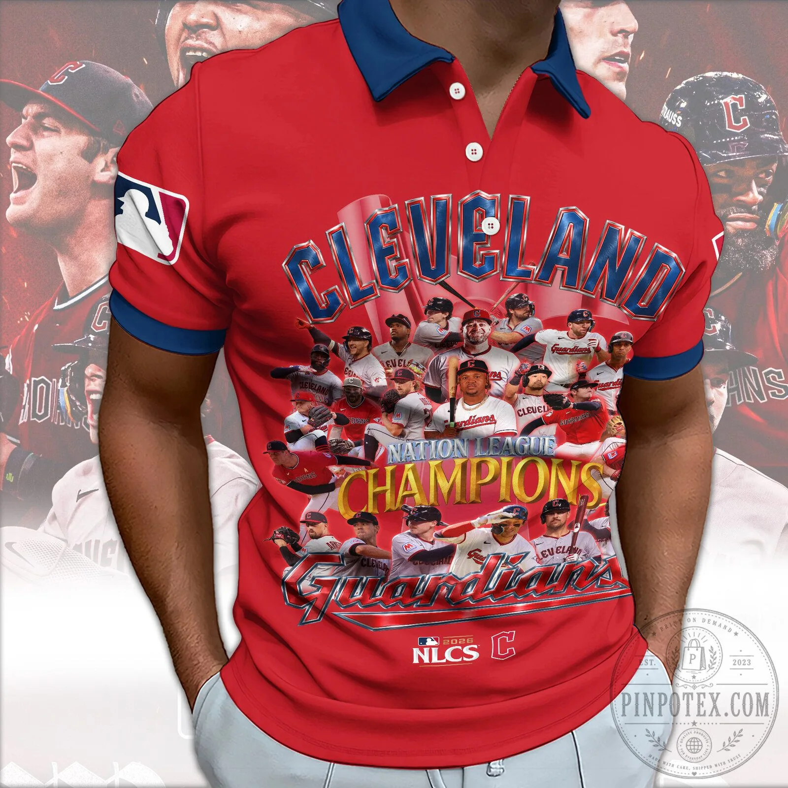 Cleveland Guardians Nation League Champions Baseball Team Polo Shirt