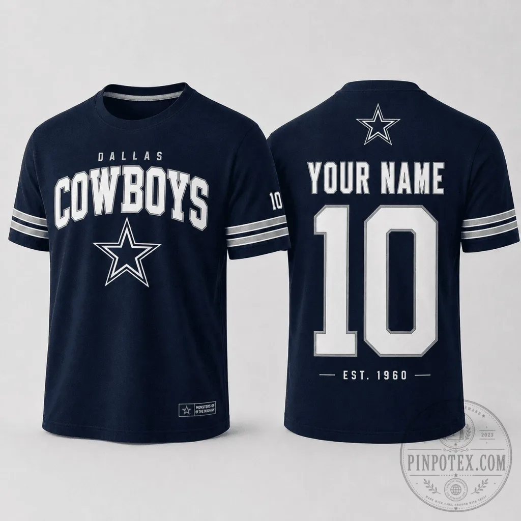 Dallas Cowboys Shirt Custom Name Number NFL Football T-Shirt Dallas Cowboys Shirt Custom Name Number NFL Football T-Shirt