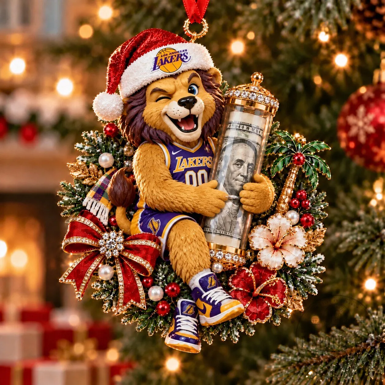 Los Angeles Lakers Christmas Ornament, NBA Basketball Fan Holiday Decoration