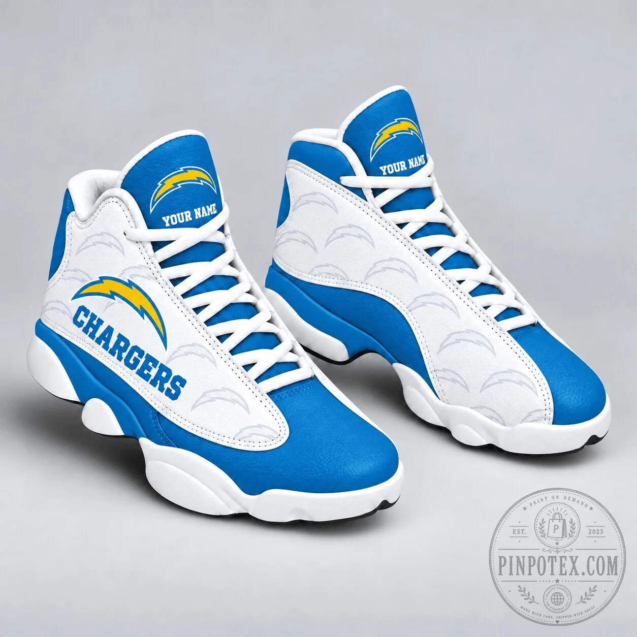 Los Angeles Chargers Personalized NFL Team Logo Fan Shoes