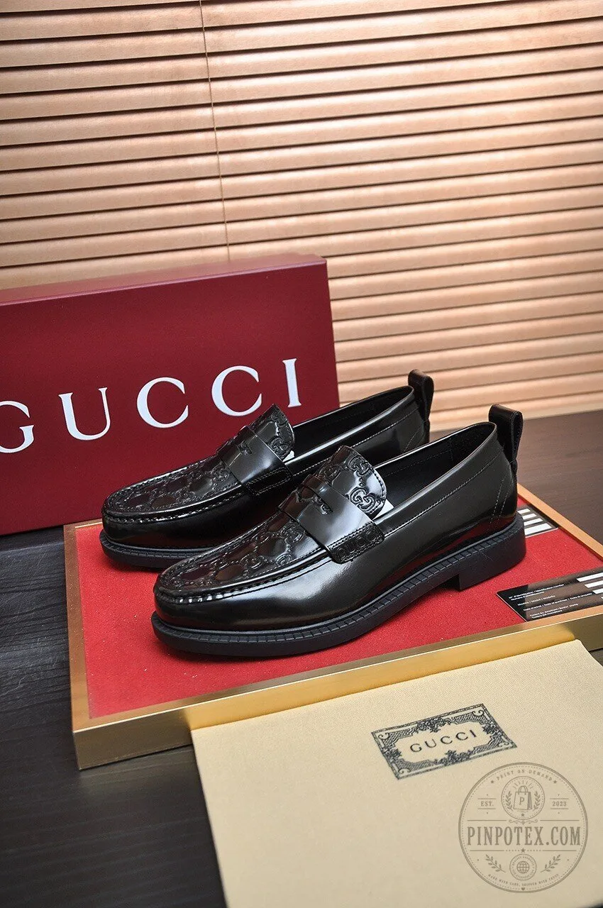 Black Leather Horsebit Loafers by Gucci