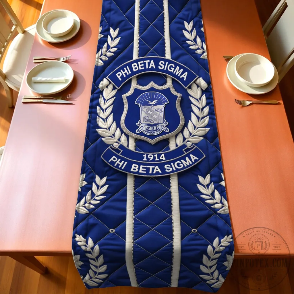 Phi Beta Sigma Fraternity Quilted Table Runner Phi Beta Sigma Fraternity Quilted Table Runner