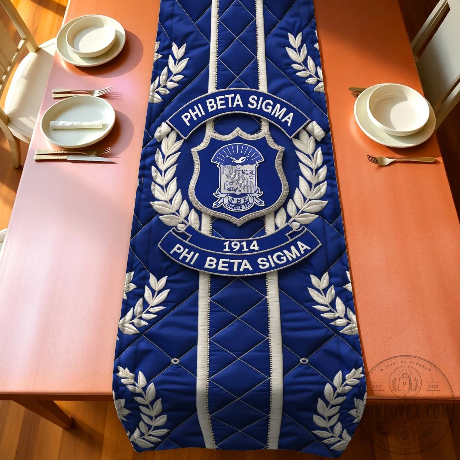 Phi Beta Sigma Fraternity Quilted Table Runner