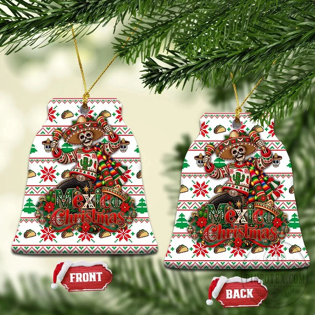 Mexico Christmas Fiesta Skeleton Sombrero Ugly Fair Isle Ceramic Ornament 16 Mexico Christmas Fiesta Skeleton Sombrero Ugly Fair Isle Ceramic Ornament