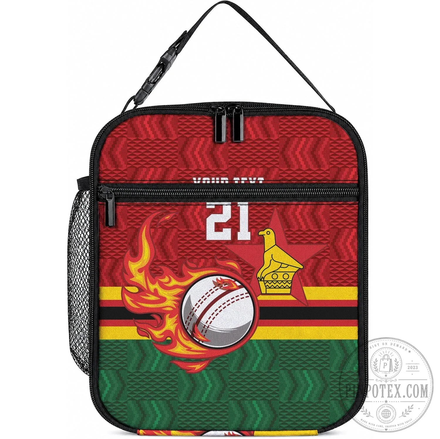 Zimbabwe Cricket Team The Chevrons Fire Ball Lunch Bag
