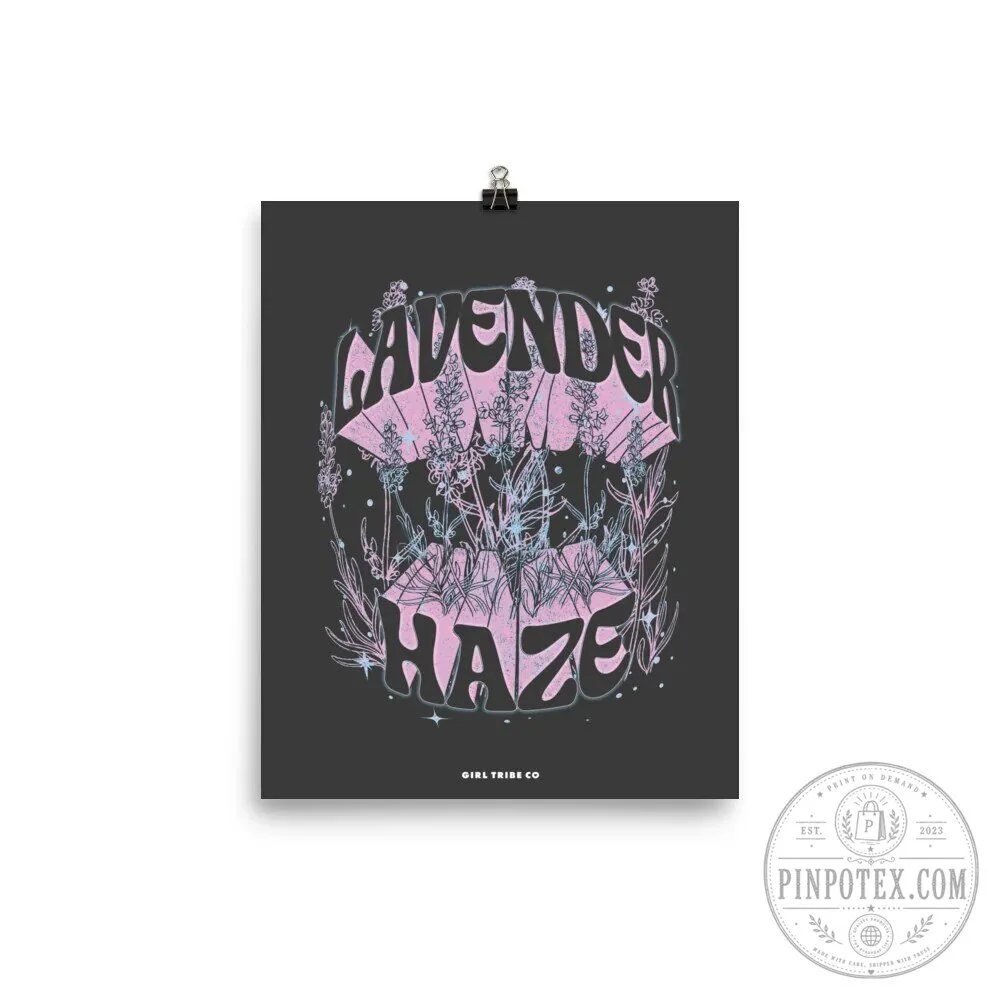 Lavender Haze Aesthetic Floral Design Wall Art Poster
