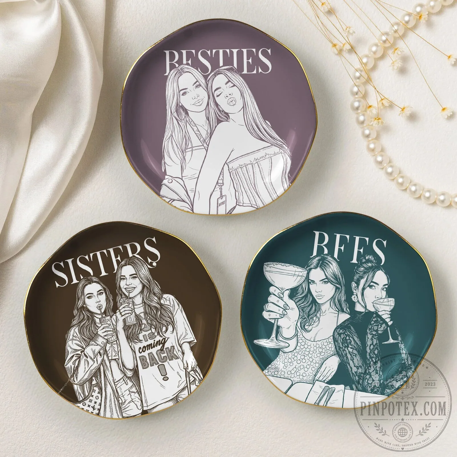 Best Bitches Friendship Trinket Dish Personalized Jewelry Tray 15 Best Bitches Friendship Trinket Dish Personalized Jewelry Tray