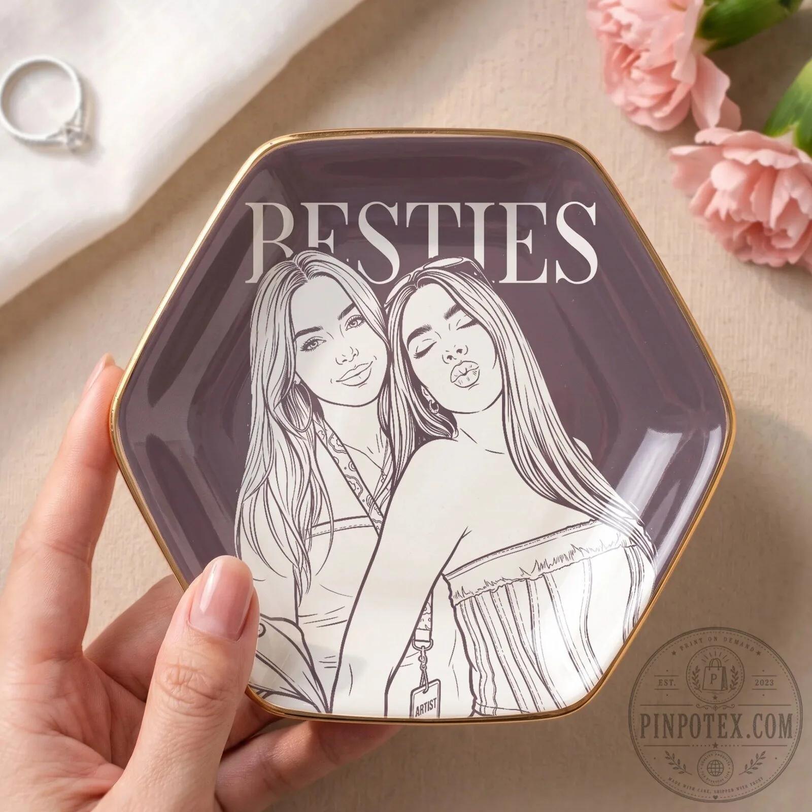 Best Bitches Friendship Trinket Dish Personalized Jewelry Tray 16 Best Bitches Friendship Trinket Dish Personalized Jewelry Tray