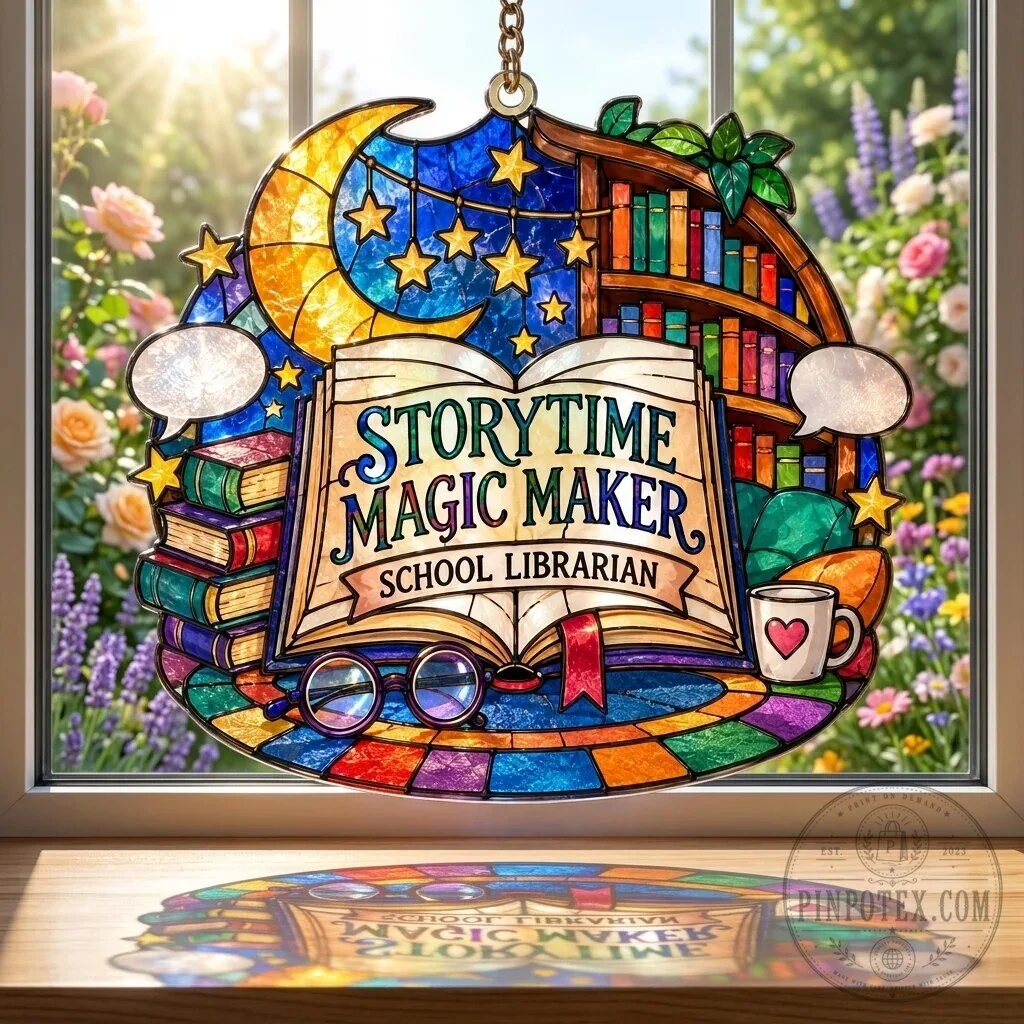 Storytime Magic Maker School Librarian Window Suncatcher 3 Storytime Magic Maker School Librarian Window Suncatcher