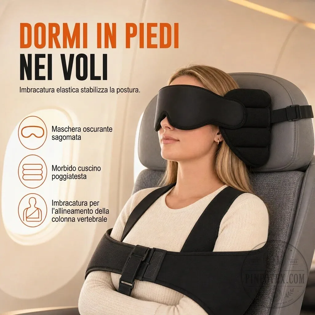 Ergonomic Travel Neck Support Pillow and 3D Blackout Sleep Mask Set