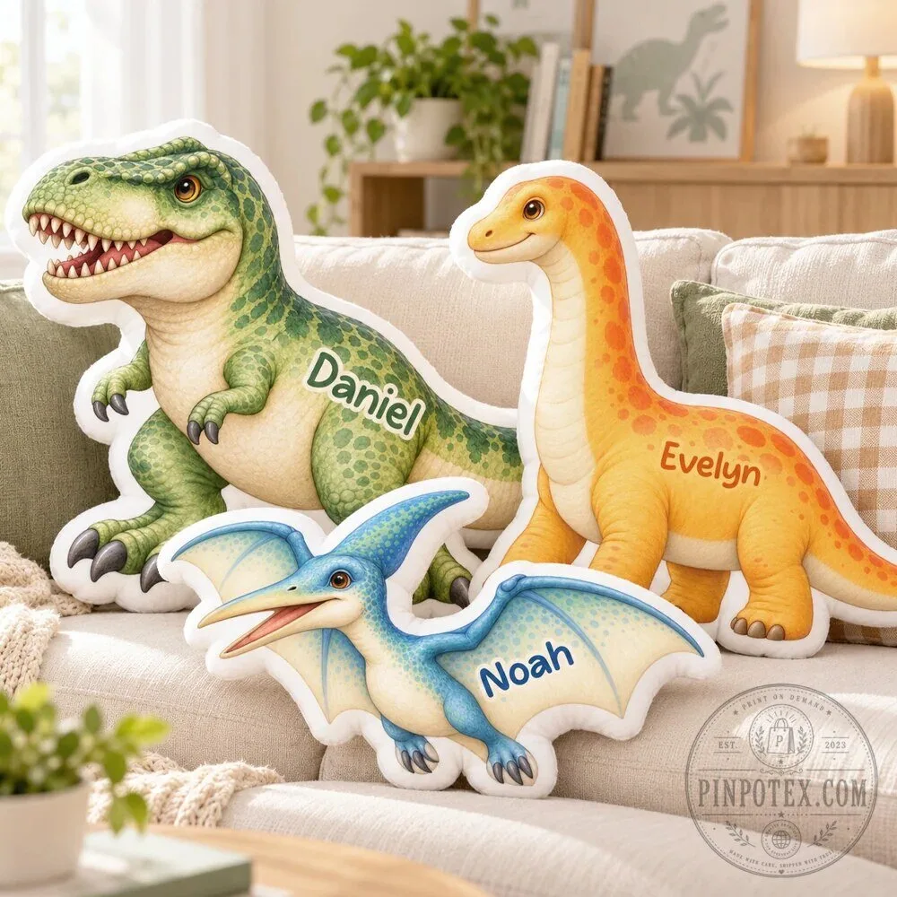 Personalized Dinosaur Shaped Pillow for Kids, Custom Name Soft Plush Toy Cushion 9 Personalized Dinosaur Shaped Pillow for Kids, Custom Name Soft Plush Toy Cushion