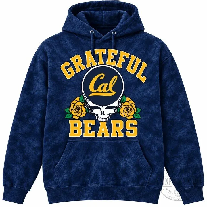 California Golden Bears Grateful Dead Skull and Roses Cal Football Hoodie