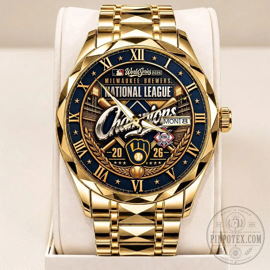 Gold Tone Quartz Watch of Milwaukee Brewers 2026 National League Champions
