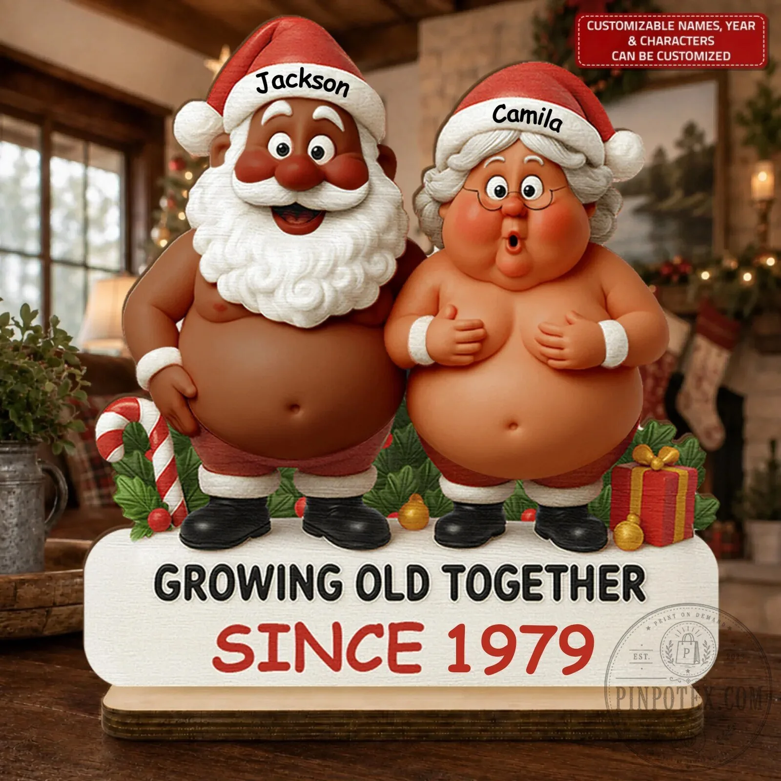 Personalized Growing Old Together Santa Claus Couple Wooden Plaque Christmas Gift 9 Personalized Growing Old Together Santa Claus Couple Wooden Plaque Christmas Gift