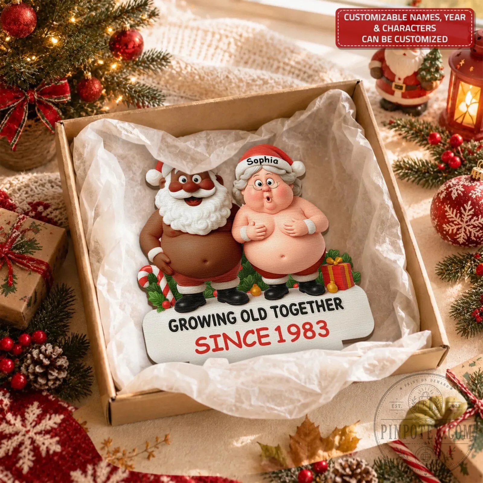 Personalized Growing Old Together Santa Claus Couple Wooden Plaque Christmas Gift 13 Personalized Growing Old Together Santa Claus Couple Wooden Plaque Christmas Gift
