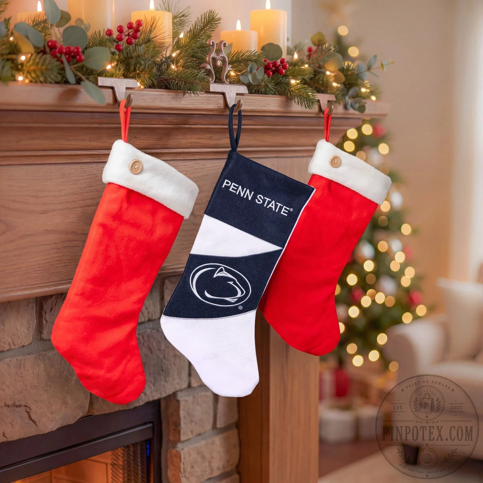 Penn State Nittany Lions NCAA Football Team Christmas Holiday Stocking 7 Penn State Nittany Lions NCAA Football Team Christmas Holiday Stocking