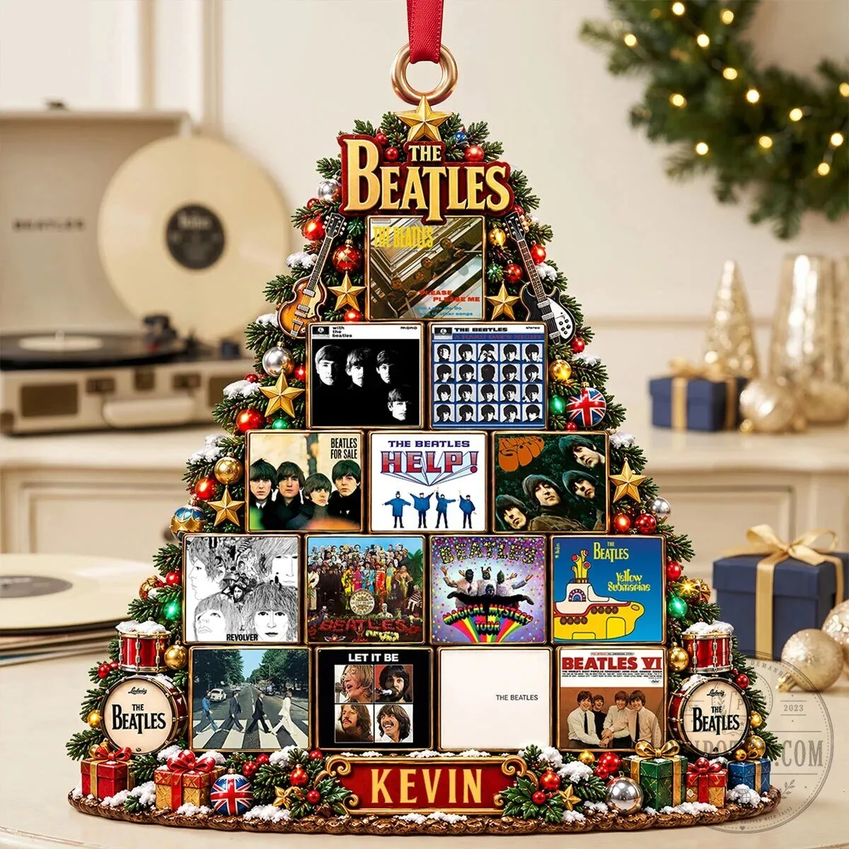 The Beatles Album Covers Christmas Tree Personalized Acrylic Ornament 9 The Beatles Album Covers Christmas Tree Personalized Acrylic Ornament