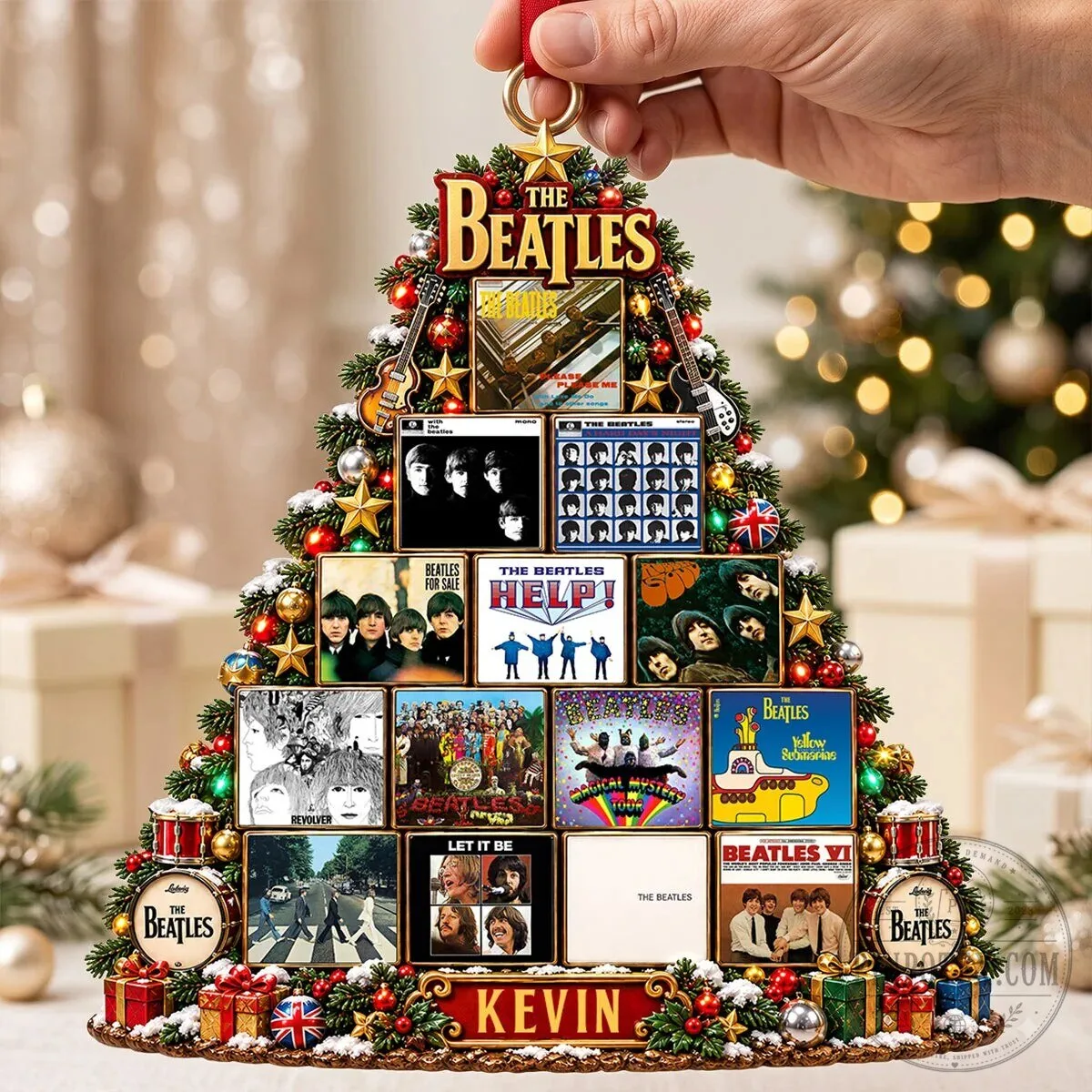 The Beatles Album Covers Christmas Tree Personalized Acrylic Ornament 10 The Beatles Album Covers Christmas Tree Personalized Acrylic Ornament
