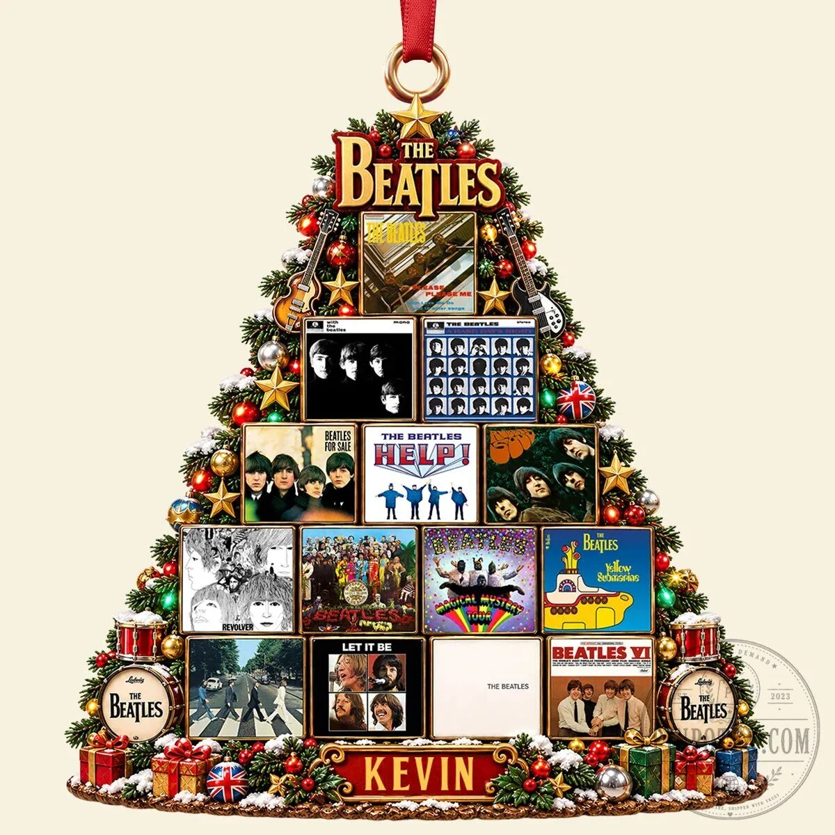 The Beatles Album Covers Christmas Tree Personalized Acrylic Ornament 11 The Beatles Album Covers Christmas Tree Personalized Acrylic Ornament