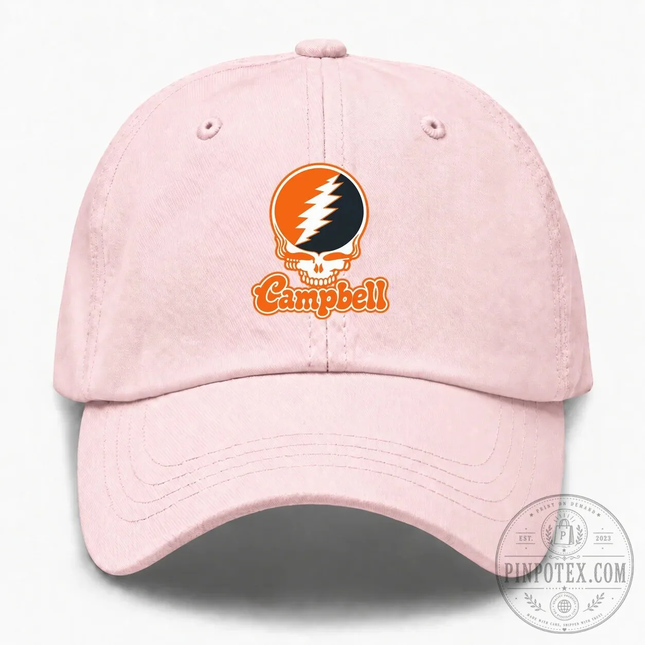 Campbell Grateful Dead Steal Your Face Logo Embroidered Beige Cap Hat 9 Campbell Grateful Dead Steal Your Face Logo Embroidered Beige Cap Hat