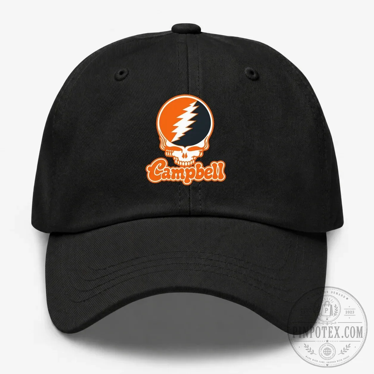 Campbell Grateful Dead Steal Your Face Logo Embroidered Beige Cap Hat 10 Campbell Grateful Dead Steal Your Face Logo Embroidered Beige Cap Hat