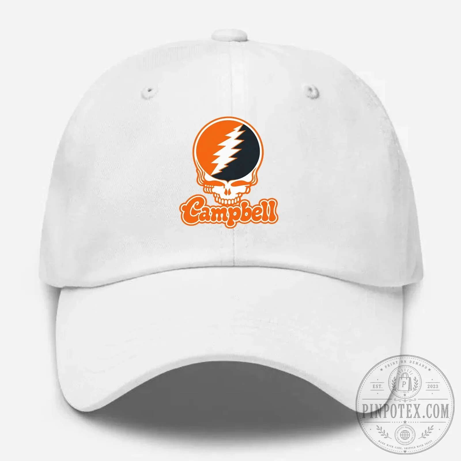 Campbell Grateful Dead Steal Your Face Logo Embroidered Beige Cap Hat 11 Campbell Grateful Dead Steal Your Face Logo Embroidered Beige Cap Hat
