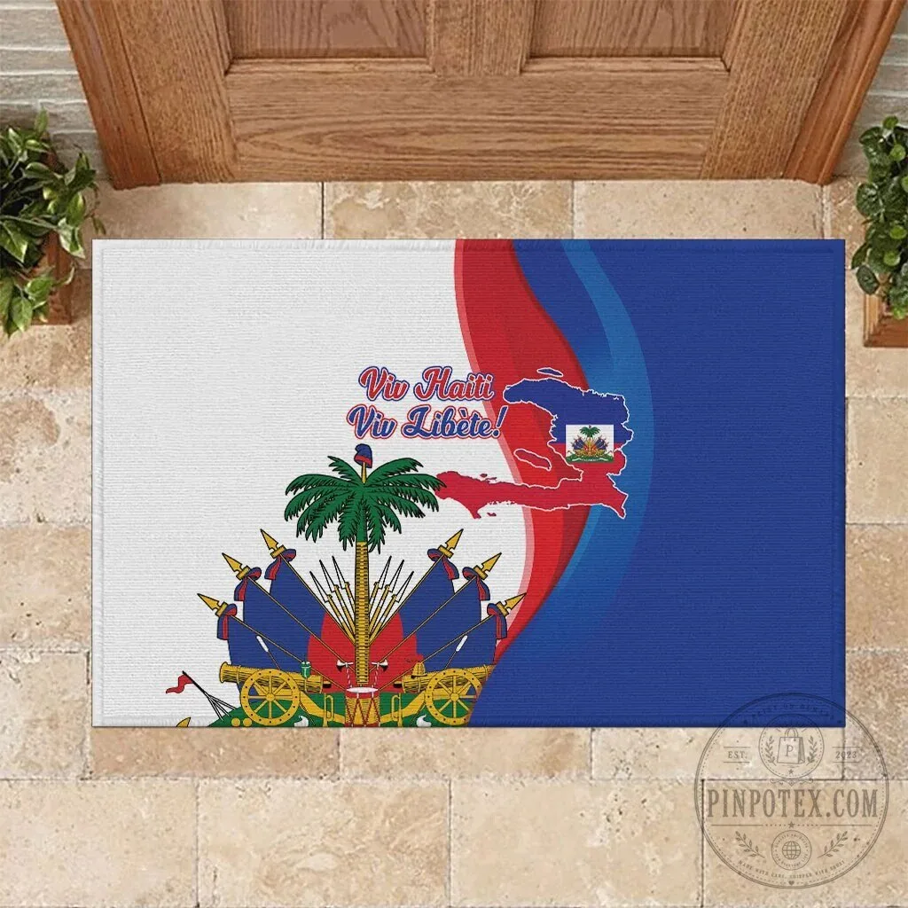 Haiti Independence Day Viv Haiti Viv Libete Flag Design Doormat