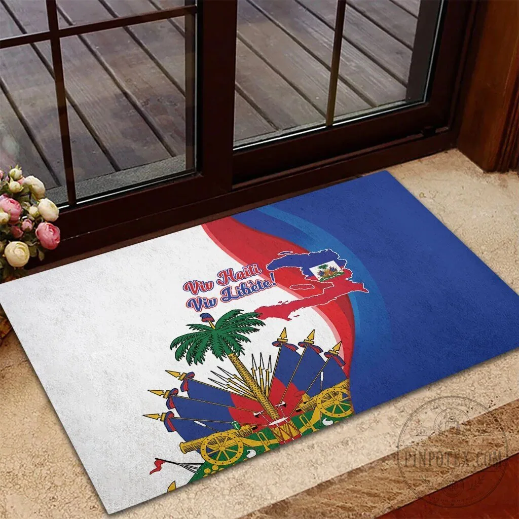 Haiti Independence Day Viv Haiti Viv Libete Flag Design Doormat 9 Haiti Independence Day Viv Haiti Viv Libete Flag Design Doormat