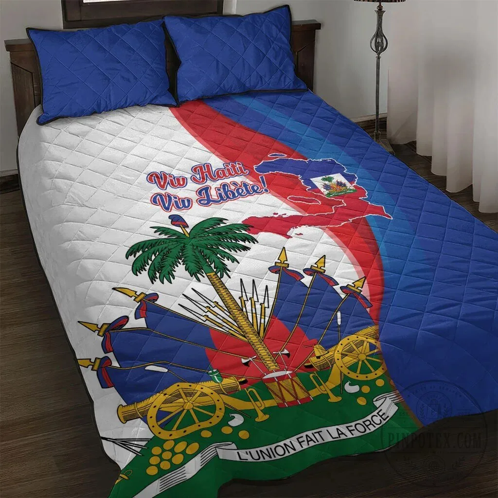 Haiti Independence Day Viv Haiti Viv Libete Quilt Bedding Set
