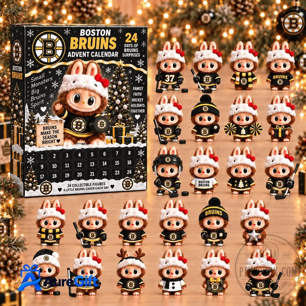 Boston Bruins Labubu Christmas Advent Calendar 24 Collectible Figures 2D Boston Bruins Labubu Christmas Advent Calendar 24 Collectible Figures 2D