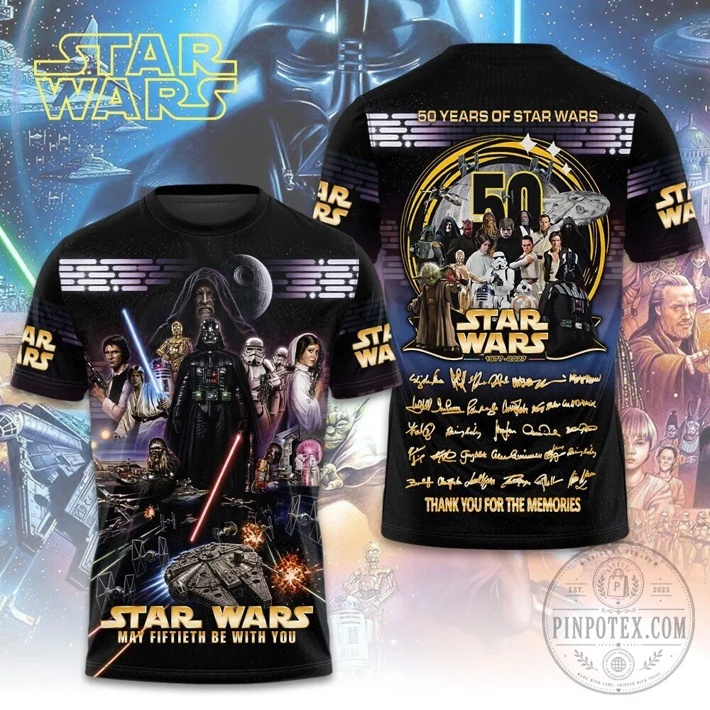 Black T-Shirt for Star Wars 50th Anniversary: May the Fiftieth Be With You