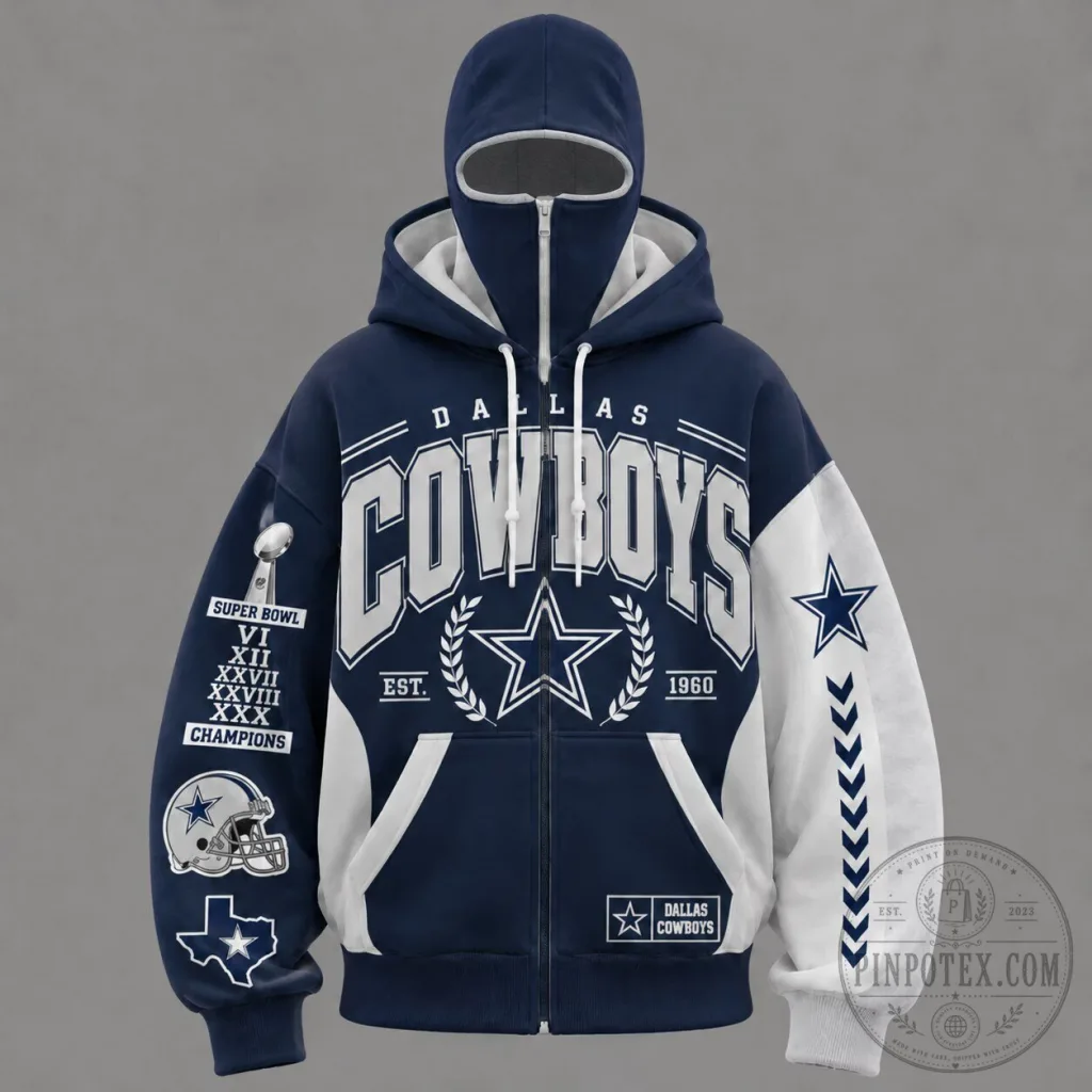 Dallas Cowboys Super Bowl Champions Full-Zip Masked Hoodie Dallas Cowboys Super Bowl Champions Full-Zip Masked Hoodie