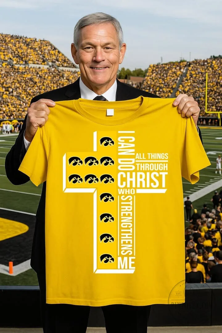 Iowa Hawkeyes Football I Can Do All Things Through Christ T-Shirt
