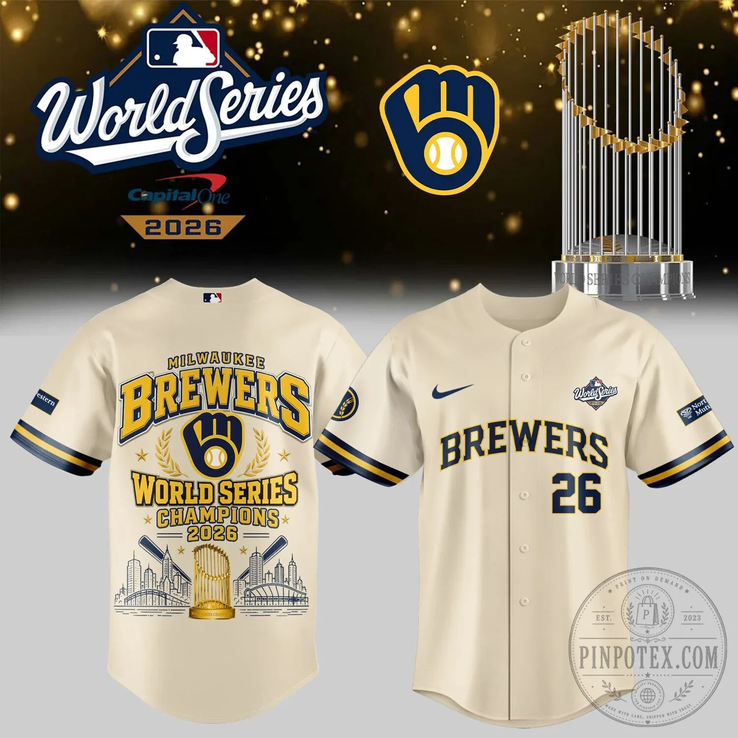 2026 World Series Champion Jersey for Milwaukee Brewers Baseball 3 2026 World Series Champion Jersey for Milwaukee Brewers Baseball