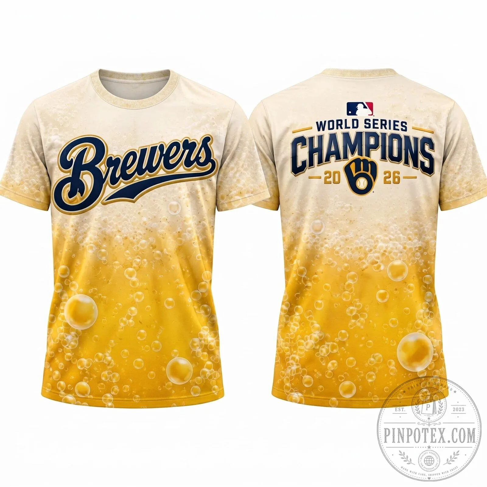 Beer Bubbles T-Shirt Celebrating Milwaukee Brewers World Series Championship