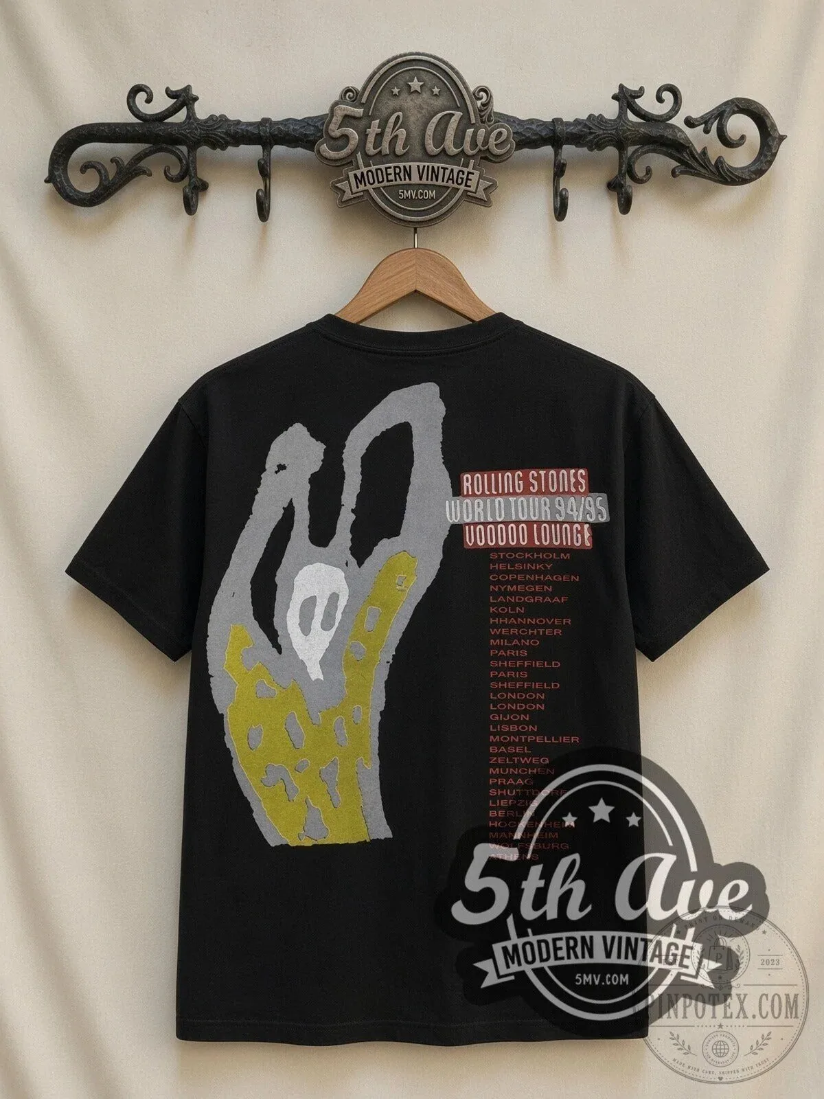 The Rolling Stones Voodoo Lounge Caricature Vintage Band Black T-Shirt 8 The Rolling Stones Voodoo Lounge Caricature Vintage Band Black T-Shirt