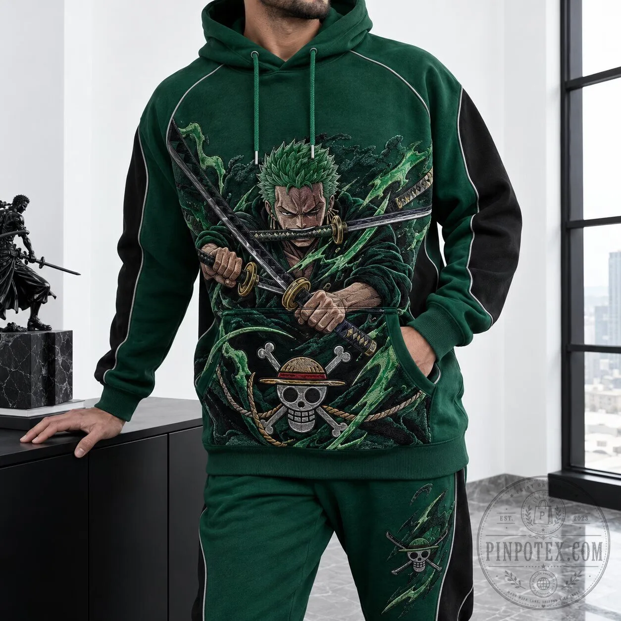 One Piece Roronoa Zoro Anime Graphic Art Hoodie