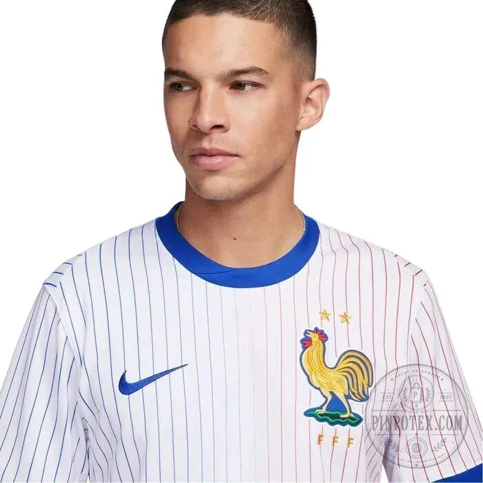 France National Football Team Away Jersey 2025 with Rooster Crest and Stripes