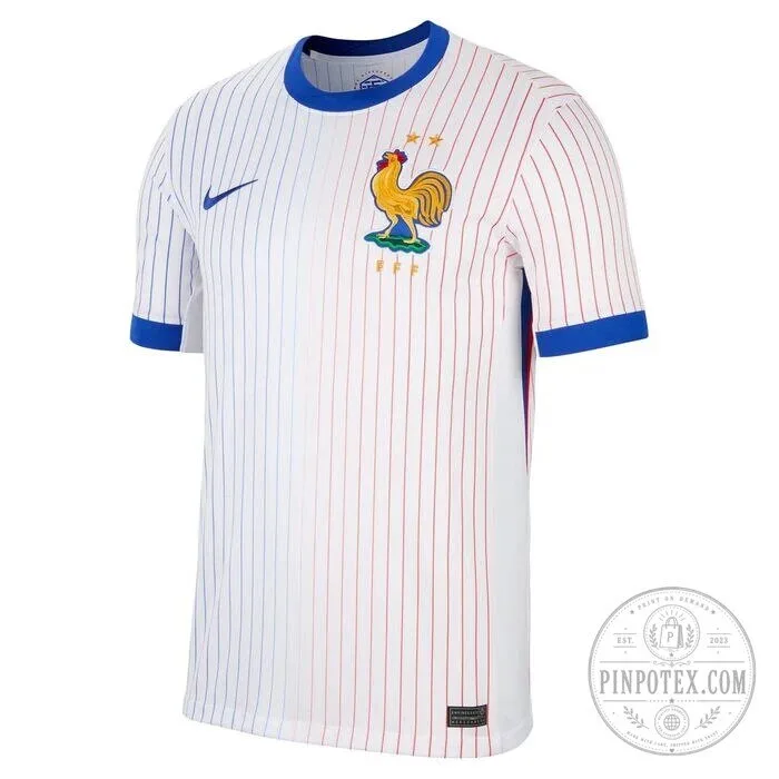 France National Football Team Away Jersey 2025 with Rooster Crest and Stripes 10 France National Football Team Away Jersey 2025 with Rooster Crest and Stripes